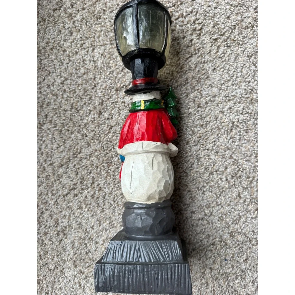 Christmas Snowman‎ streetlight Lamp Post Decor Light Up Festive Tabletop Accent